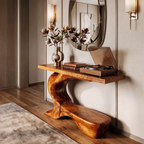 Console de style rustique sculptural avec base incurvée pour entrée SINLKICS705