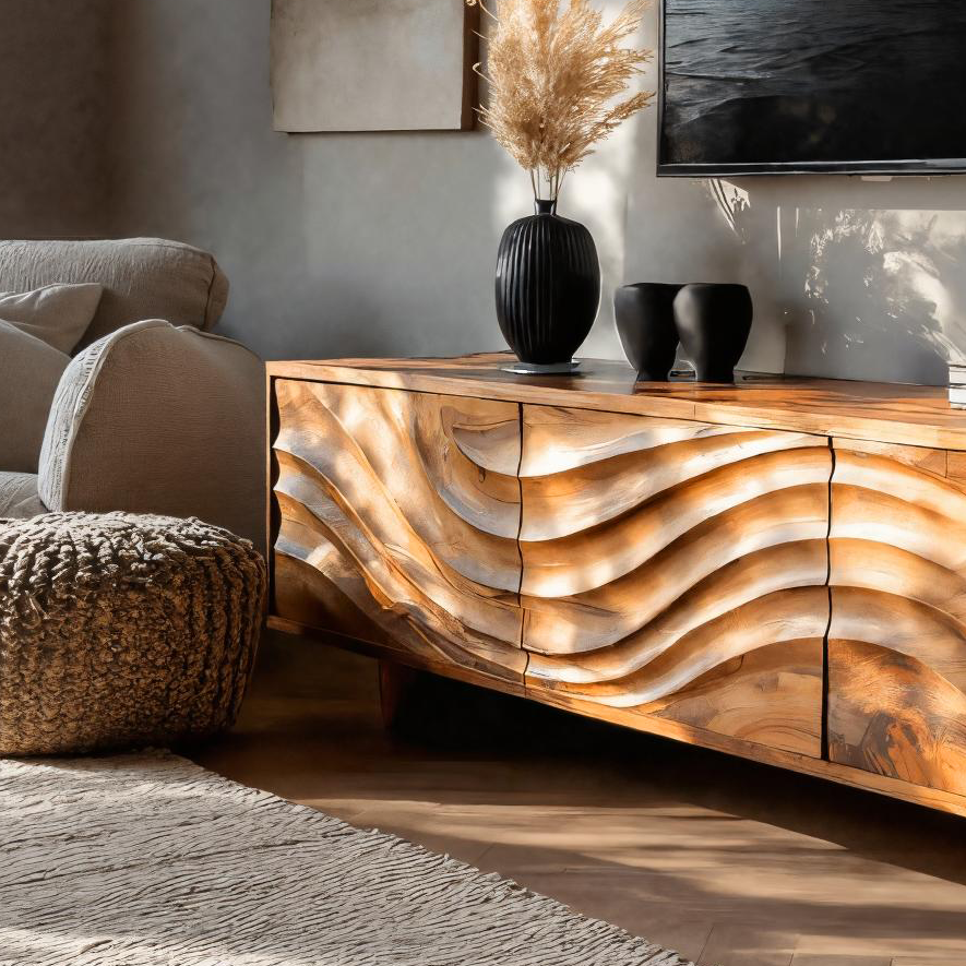 Meuble TV contemporain avec tiroirs de rangement pour salon RTTHTTTVC048
