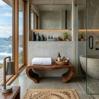 Banc de douche organique moderne pour décoration de spa ou salle de bain SITHTTSB007