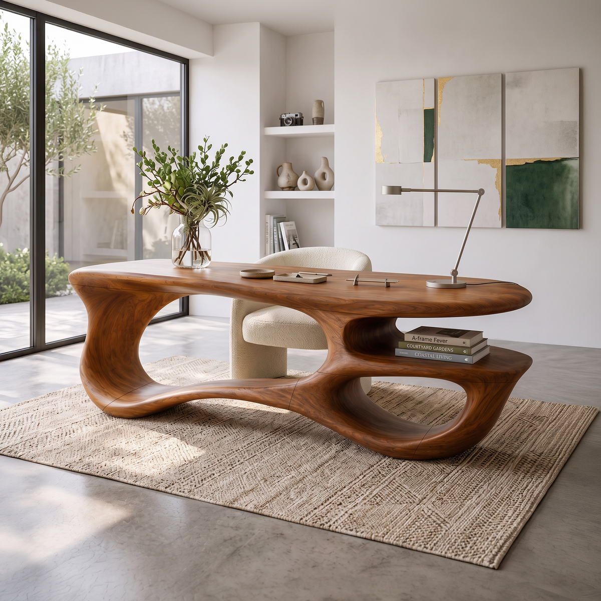Bureau artisanal à cadre en boucle pour chambre ou bureau à domicile SILDTTNDE058