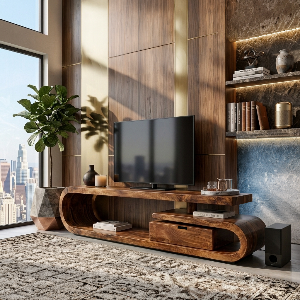 Meuble TV artisanal pour salon RTTHTTTVC034
