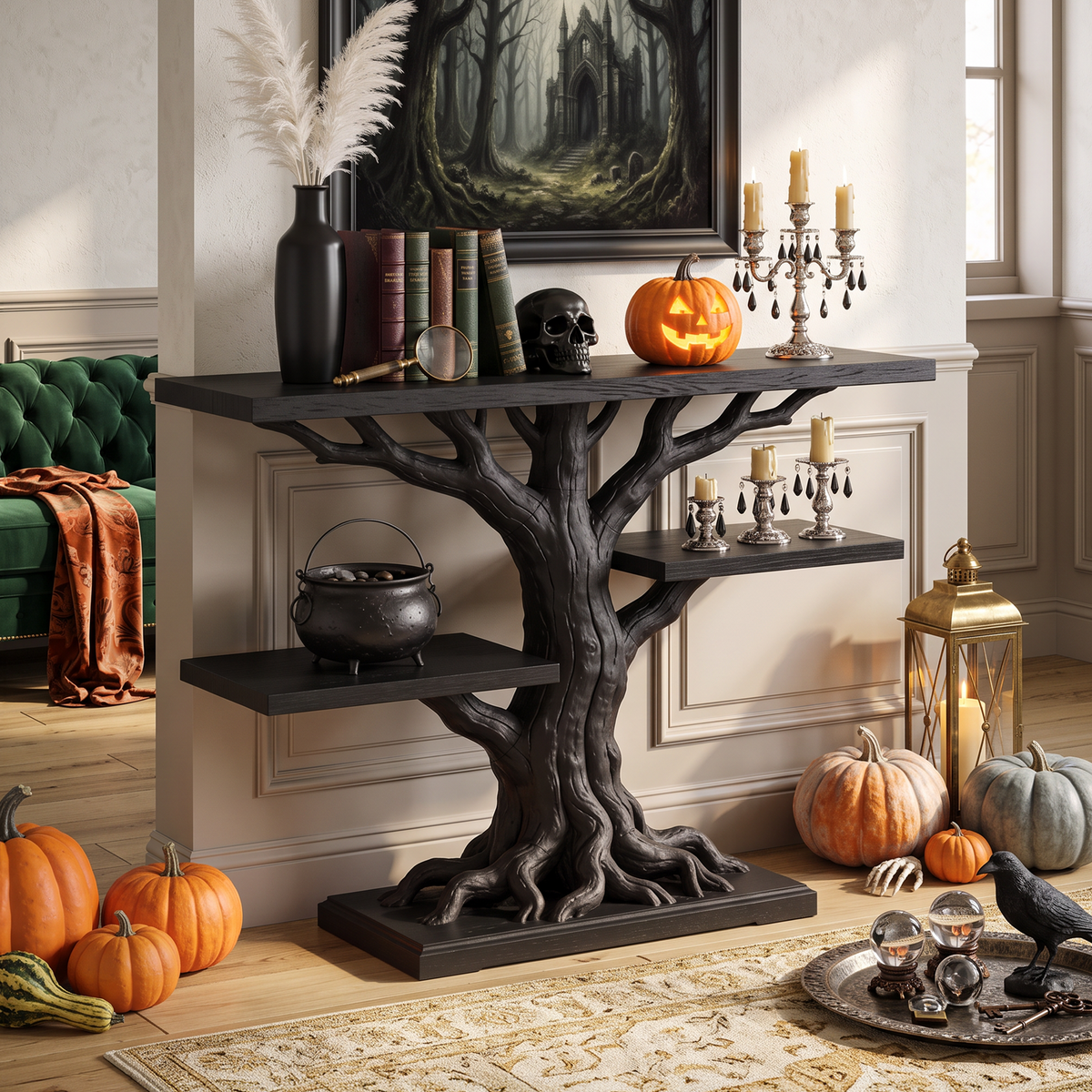 Table d'exposition à racines contemporaines pour mobilier d'Halloween SILDTTNCS152