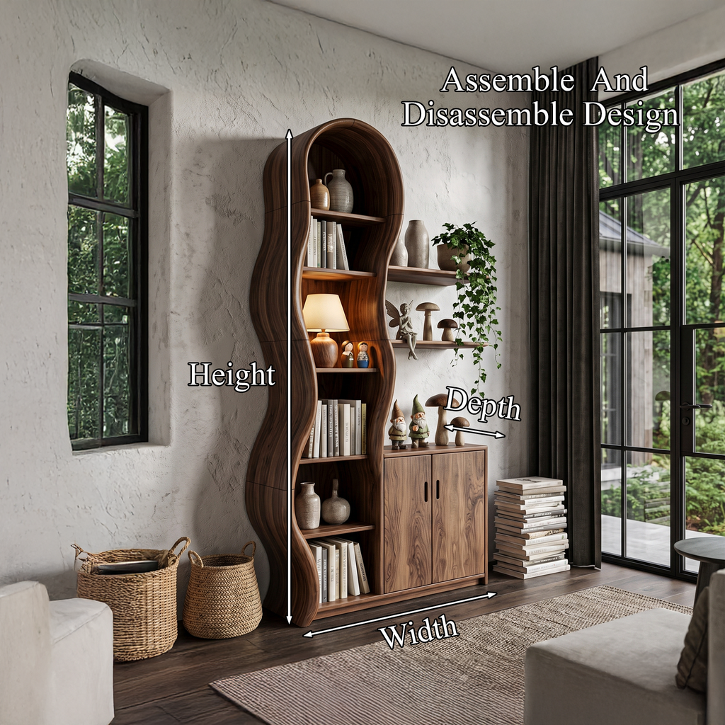 Vitrine contemporaine en bois avec structure en branches sculptées pour salon SINLHASD540