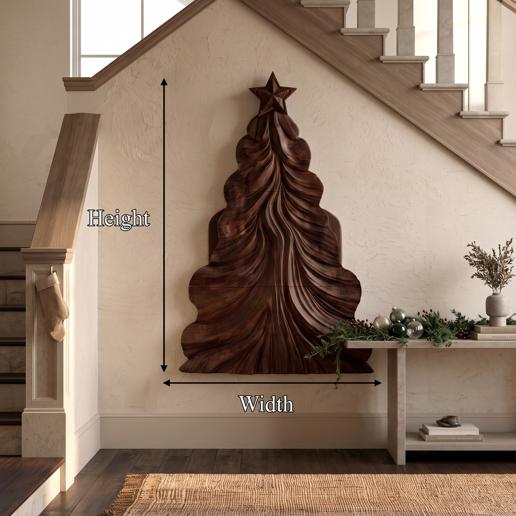 Décoration de Noël contemporaine en bois avec design ajouré incurvé pour salon SINLSAWA150