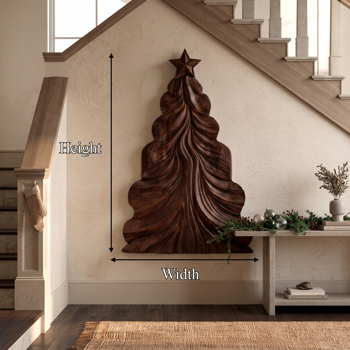 Décoration de Noël contemporaine en bois avec design ajouré incurvé pour salon SINLSAWA150