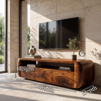 Meuble TV contemporain avec forme en bois sculpturale pour salon et séjour SINLKITVC095