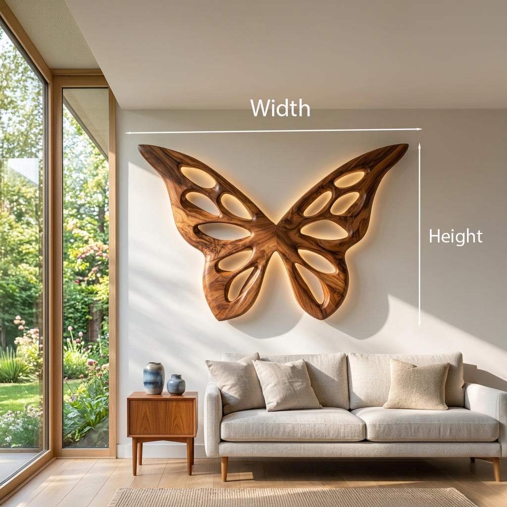Décoration murale papillon artistique en bois pour chambre ou salon RTTHTTWA154