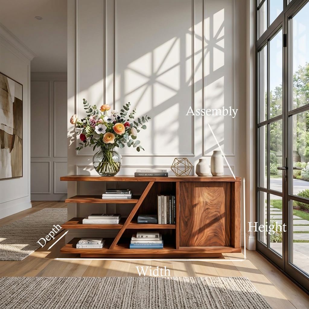 Buffet moderne avec étagères et placard pour salon SITHTTSD022