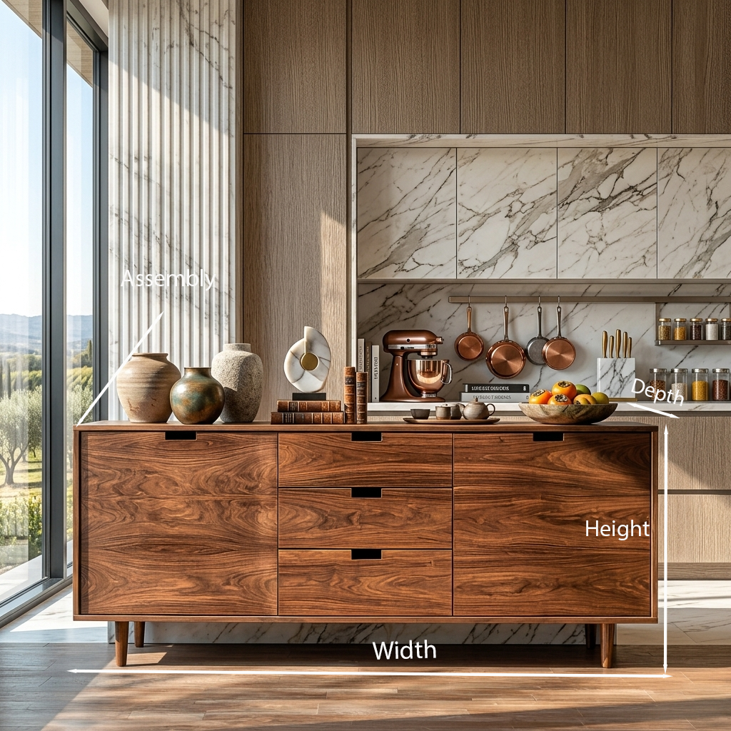 Buffet contemporain en bois pour salon moderne RTTHTTSD060