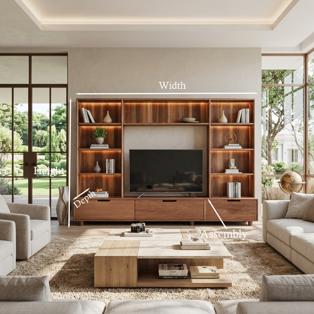 Grand meuble TV avec éclairage LED pour salon SITHTTTVC012