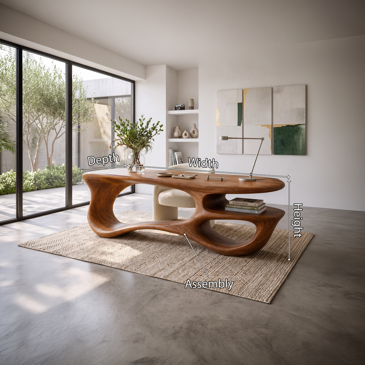 Bureau artisanal à cadre en boucle pour chambre ou bureau à domicile SILDTTNDE058