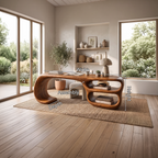 Bureau de direction contemporain de forme libre pour studio ou bureau à domicile SILDTTNDE054