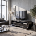 Meuble TV naturel au design bloc massif pour salon et salle familiale SINLKITVC093