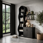 Vitrine contemporaine en bois avec structure en branches sculptées pour salon SINLHASD540