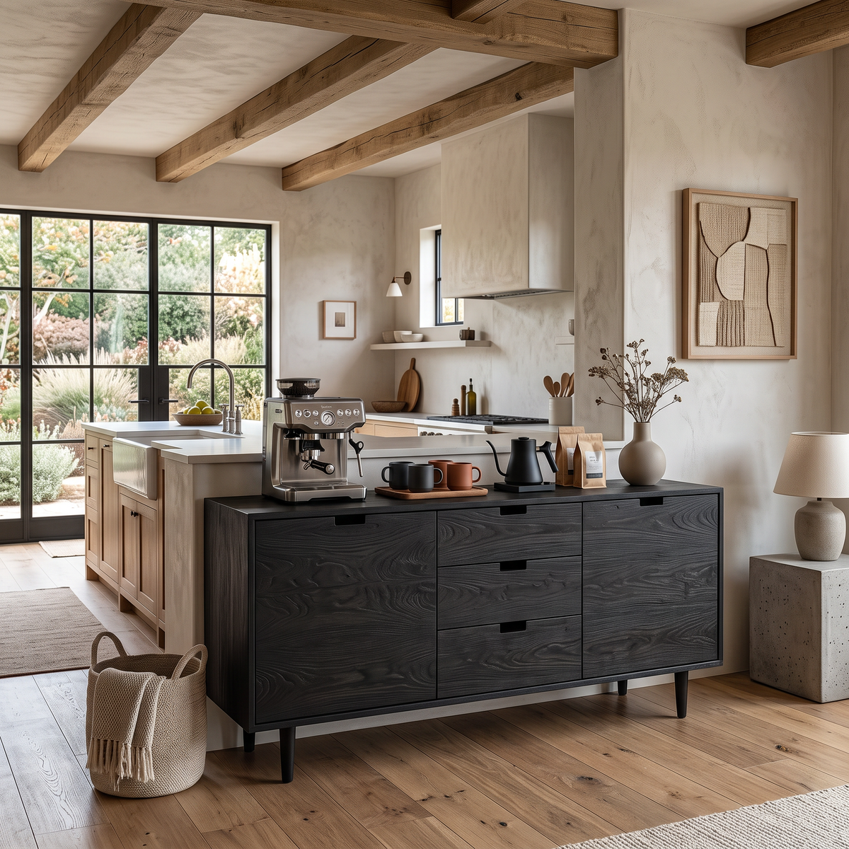 Buffet contemporain en bois pour salon moderne RTTHTTSD060