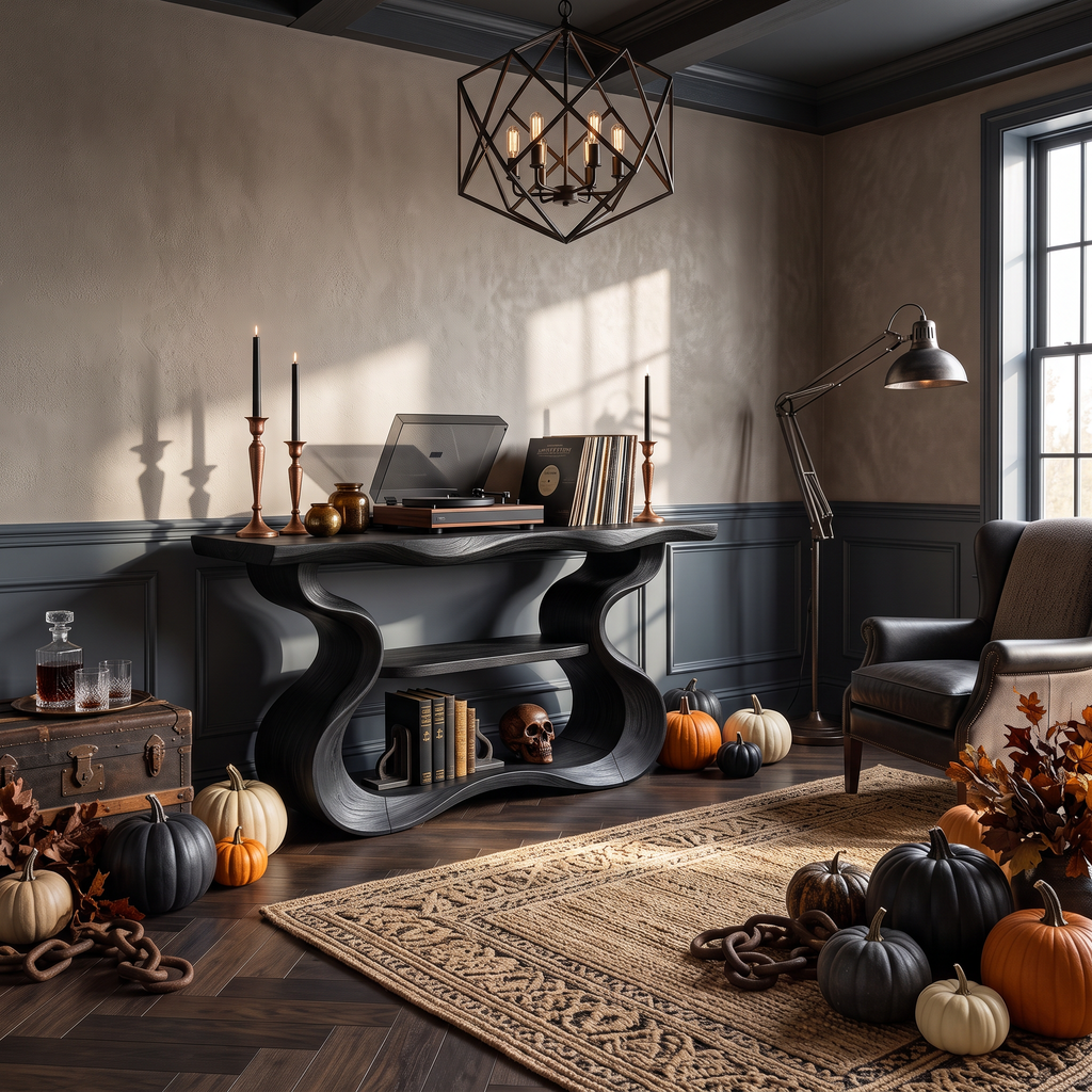 Console de table aux formes sculpturales organiques pour décoration d'intérieur d'Halloween SILDTTNCS141