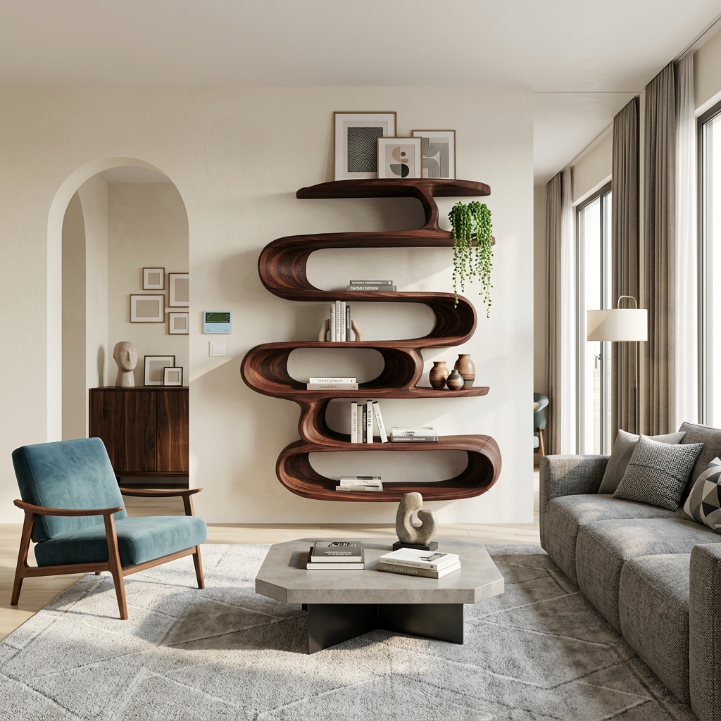 Étagère murale élégante pour décoration intérieure moderne RTTHTTWMS001