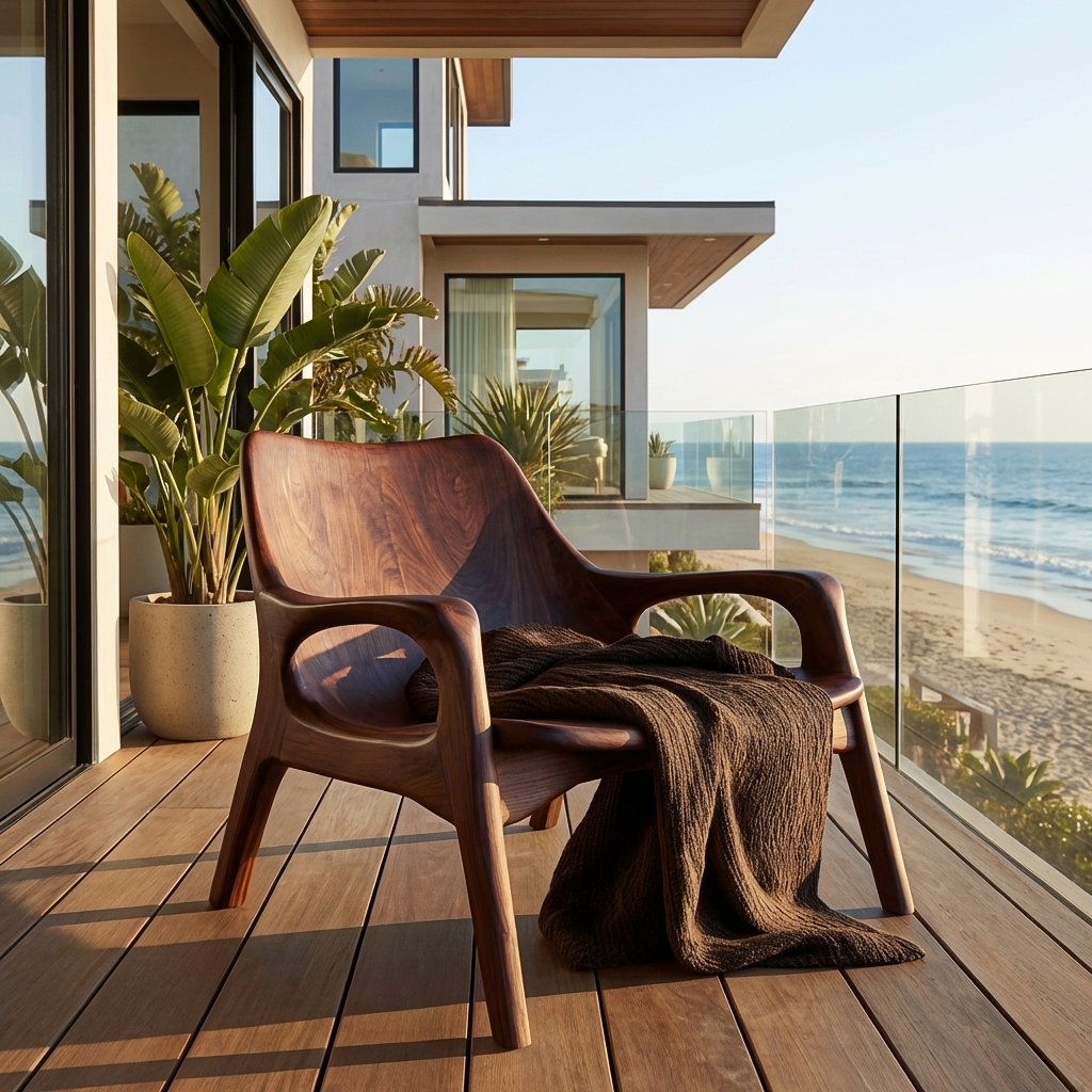 Chaise en bois du milieu du siècle pour porche ou entrée RTTHTTACC014