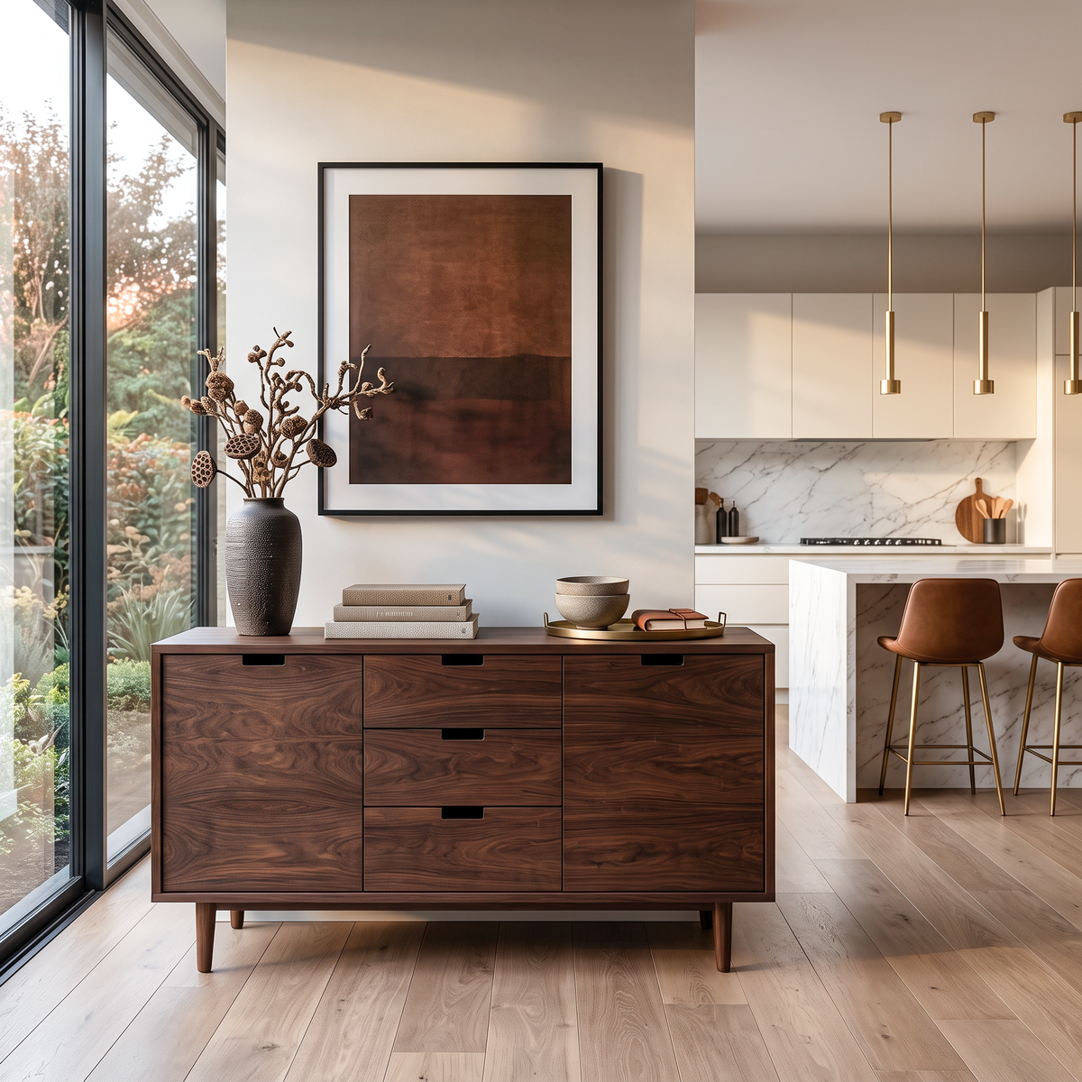 Buffet contemporain en bois pour salon moderne RTTHTTSD060