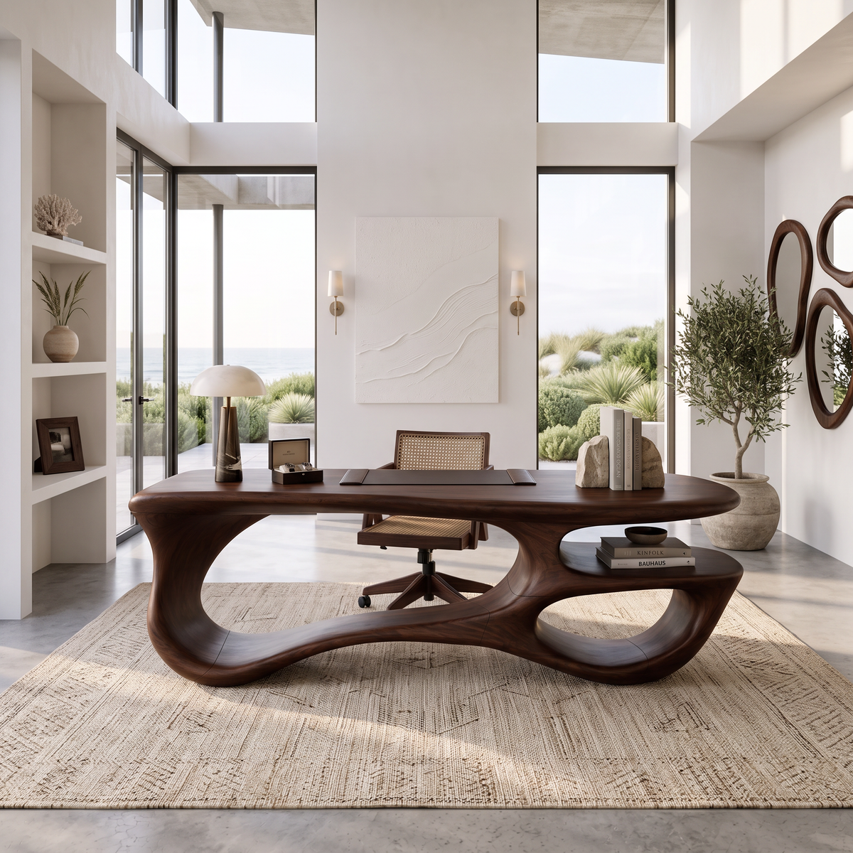 Bureau artisanal à cadre en boucle pour chambre ou bureau à domicile SILDTTNDE058