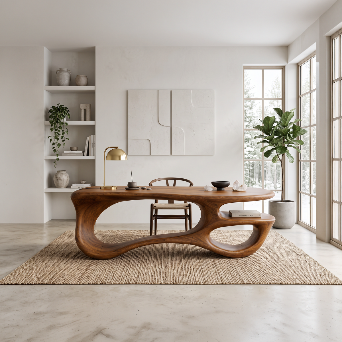 Bureau artisanal à cadre en boucle pour chambre ou bureau à domicile SILDTTNDE058