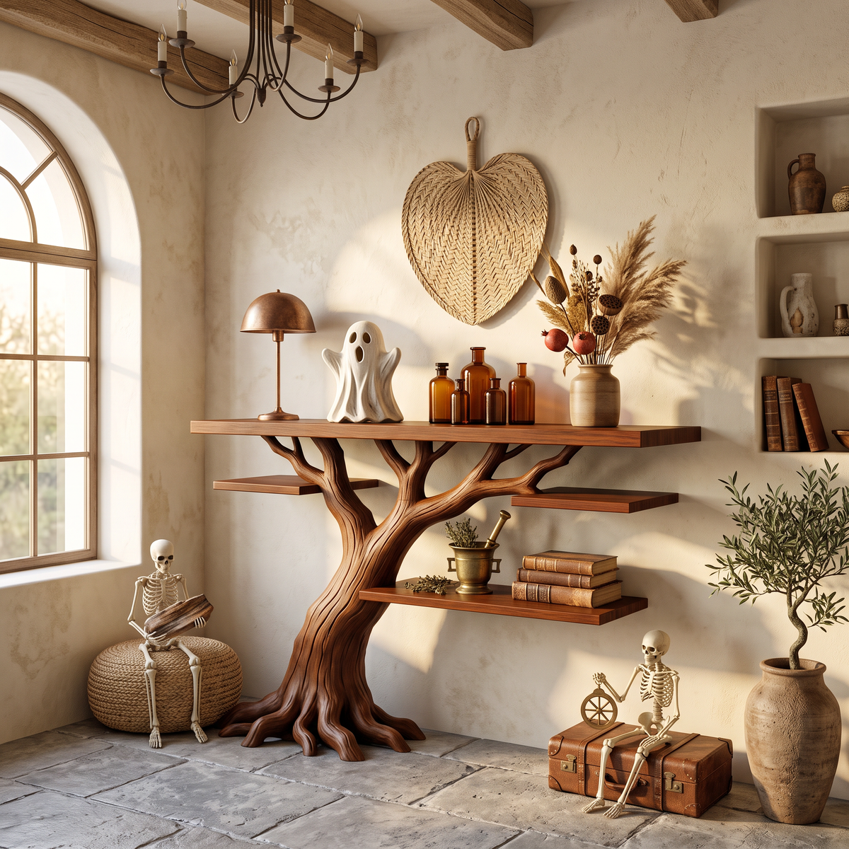 Console branche organique étalée pour intérieur gothique d'Halloween SILDTTNCS153