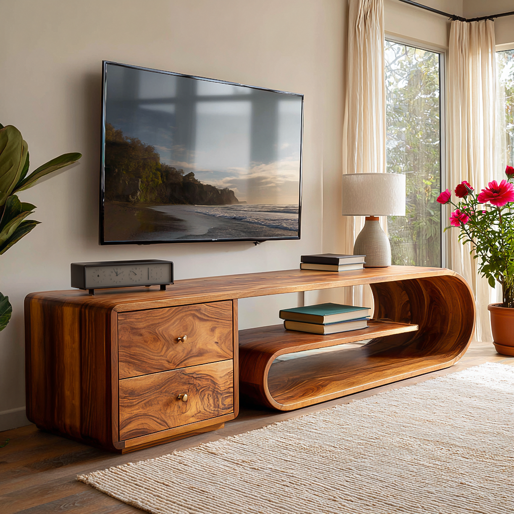 Meuble TV moderne aux formes arrondies pour salon RTTHTTTVC077