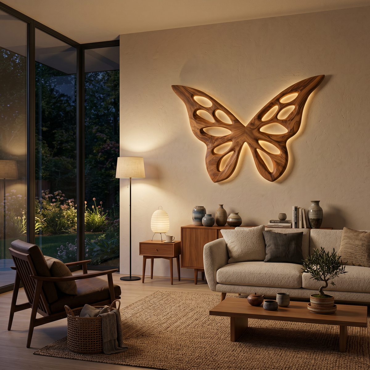 Décoration murale papillon artistique en bois pour chambre ou salon RTTHTTWA154