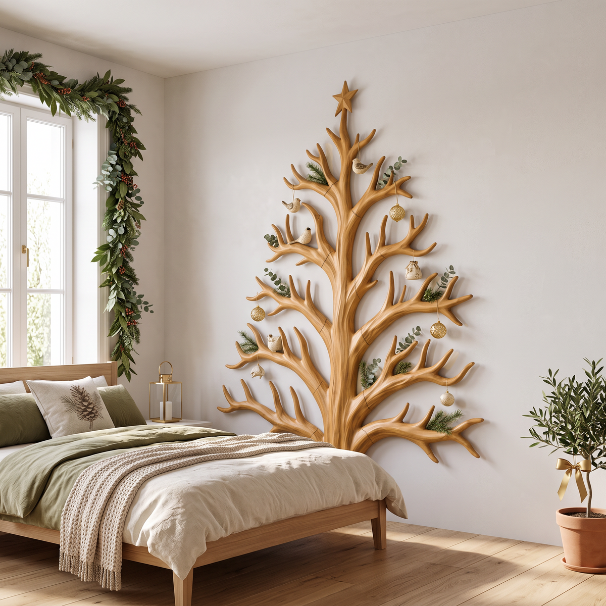 Sapin de Noël moderne au design de branches nues pour salon SINLSAWA142