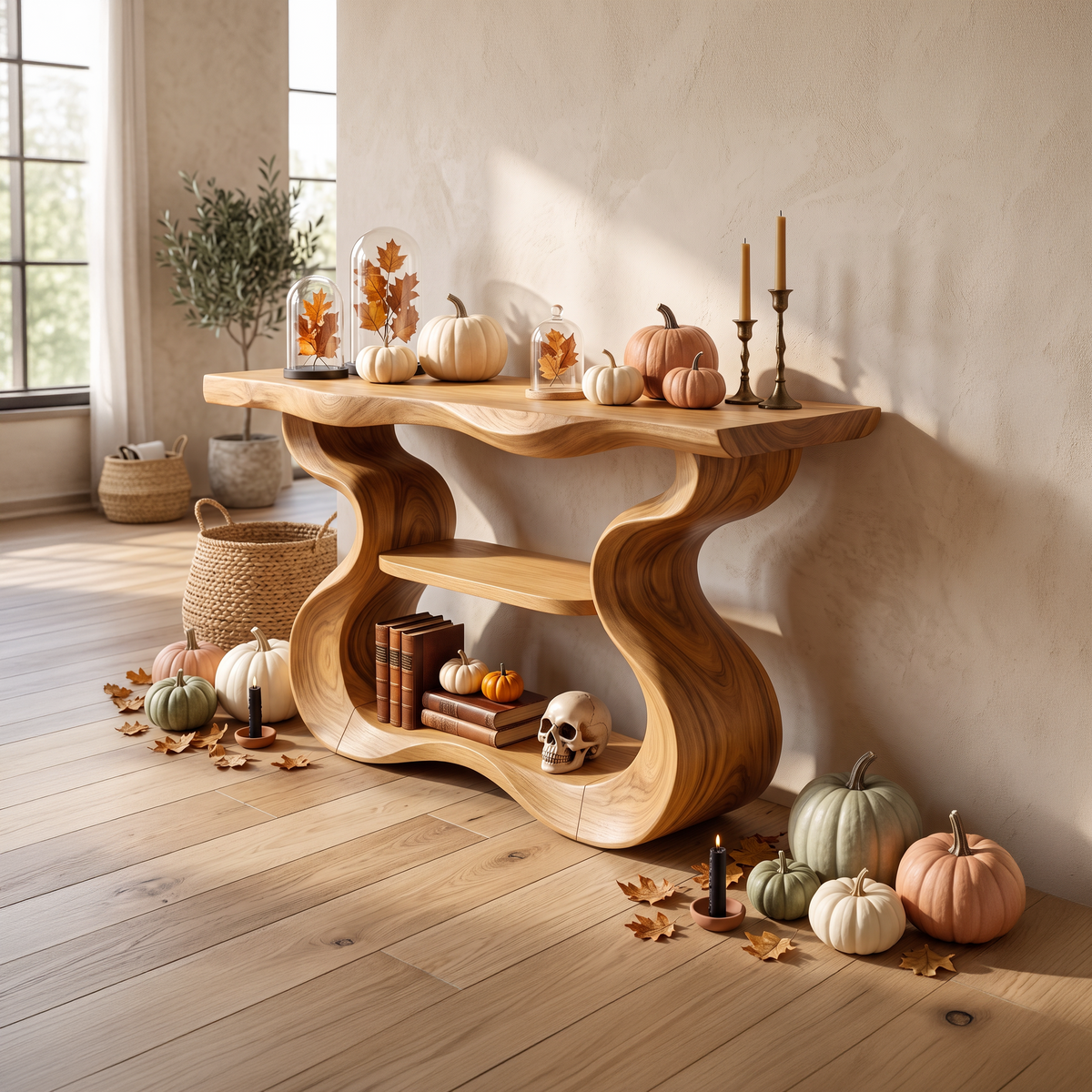Console de table aux formes sculpturales organiques pour décoration d'intérieur d'Halloween SILDTTNCS141