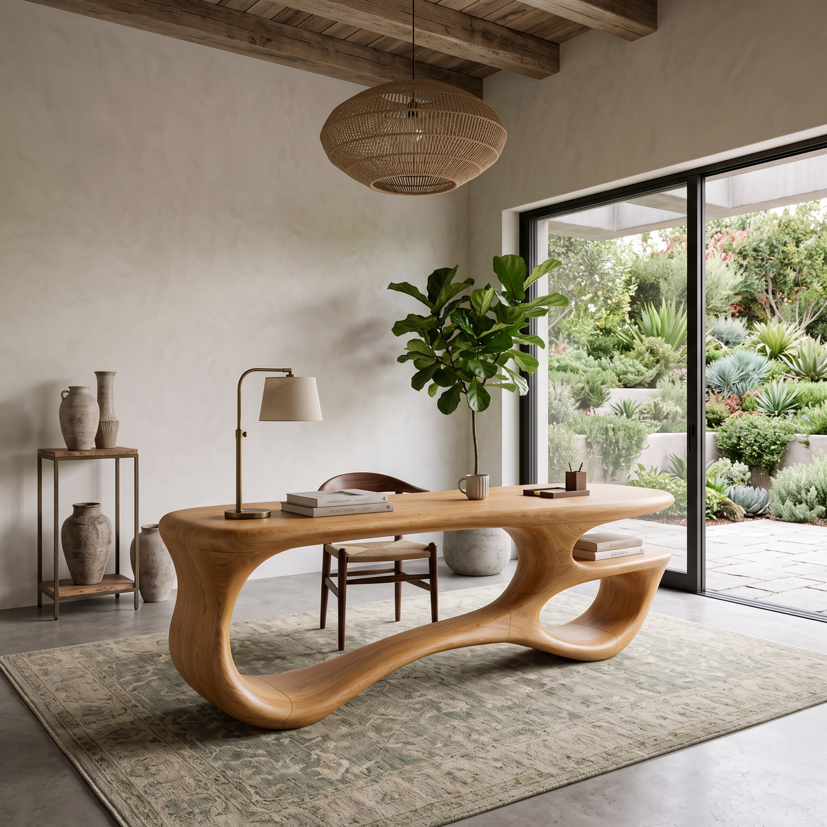 Bureau artisanal à cadre en boucle pour chambre ou bureau à domicile SILDTTNDE058