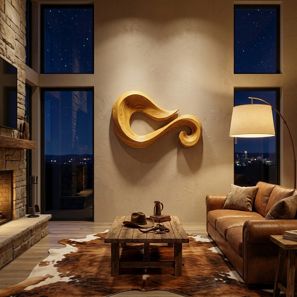 Décoration murale en bois aux formes organiques pour entrée ou couloir RTTHTTWA152