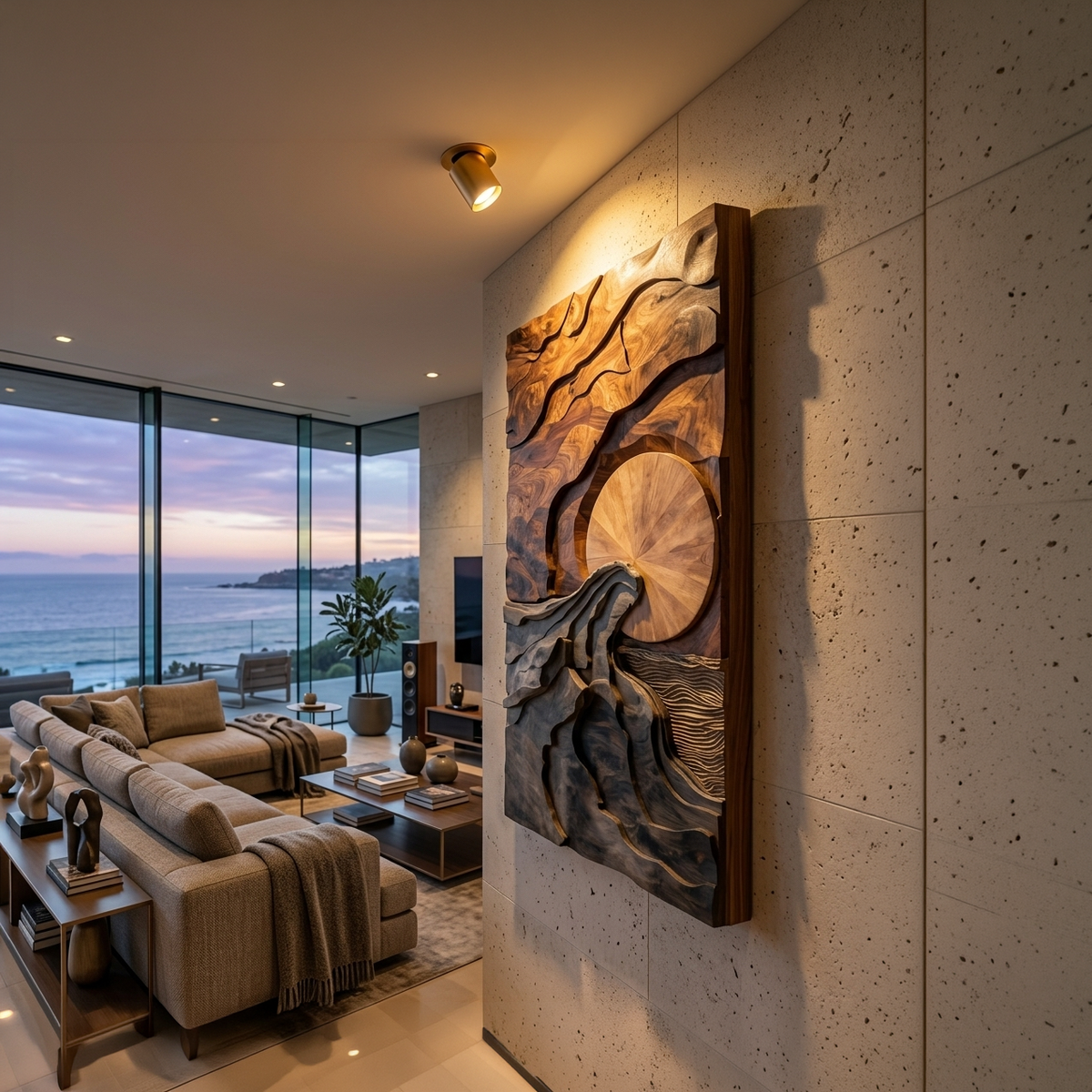 Art mural moderne avec design paysager pour salon SITHTTWA033
