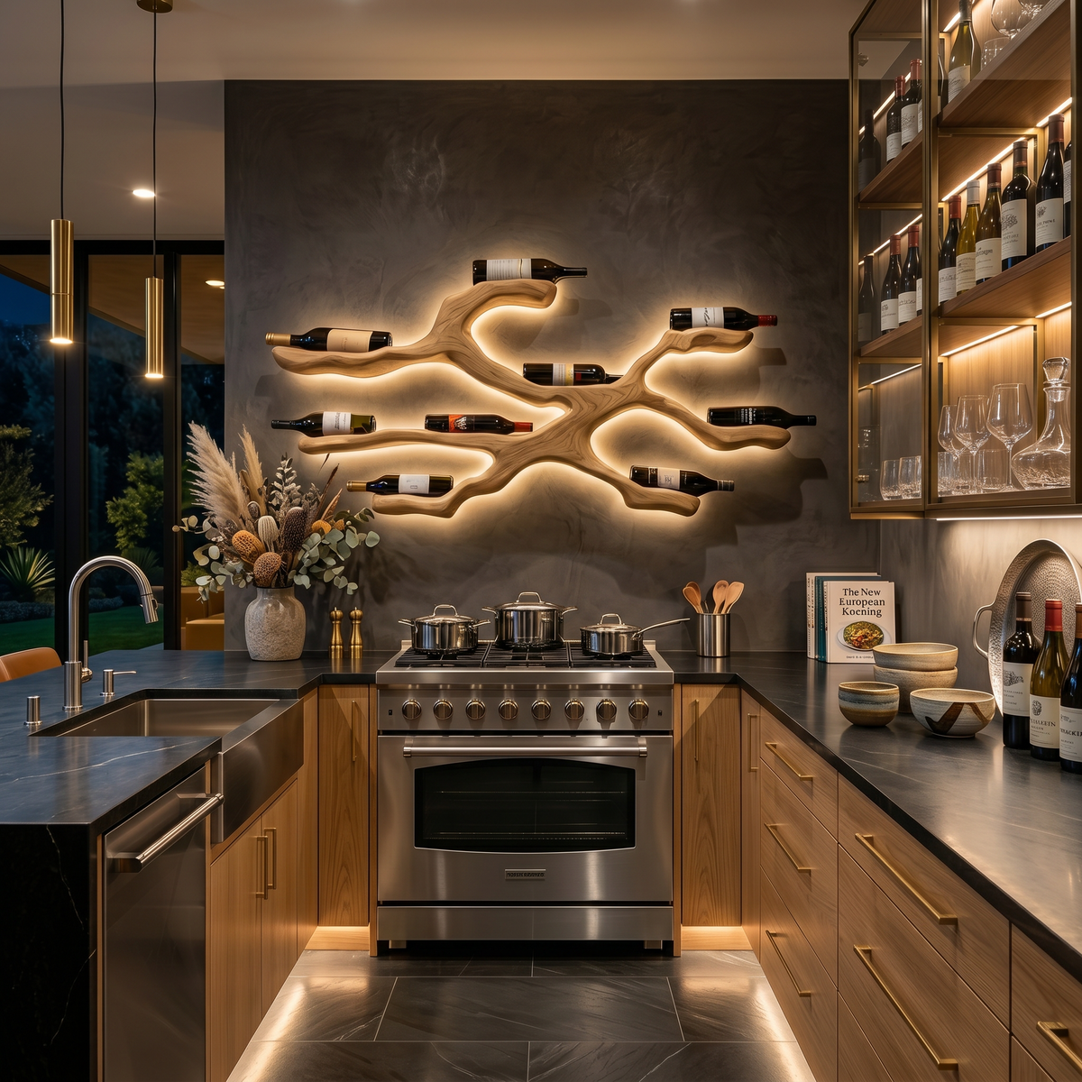 Casier à vin mural moderne pour cuisine et salle à manger RTTHTTWH012