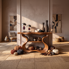 Console de table aux formes sculpturales organiques pour décoration d'intérieur d'Halloween SILDTTNCS141