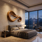 Décoration murale en bois aux formes organiques pour entrée ou couloir RTTHTTWA152