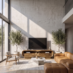 Meuble TV naturel au design bloc massif pour salon et salle familiale SINLKITVC093