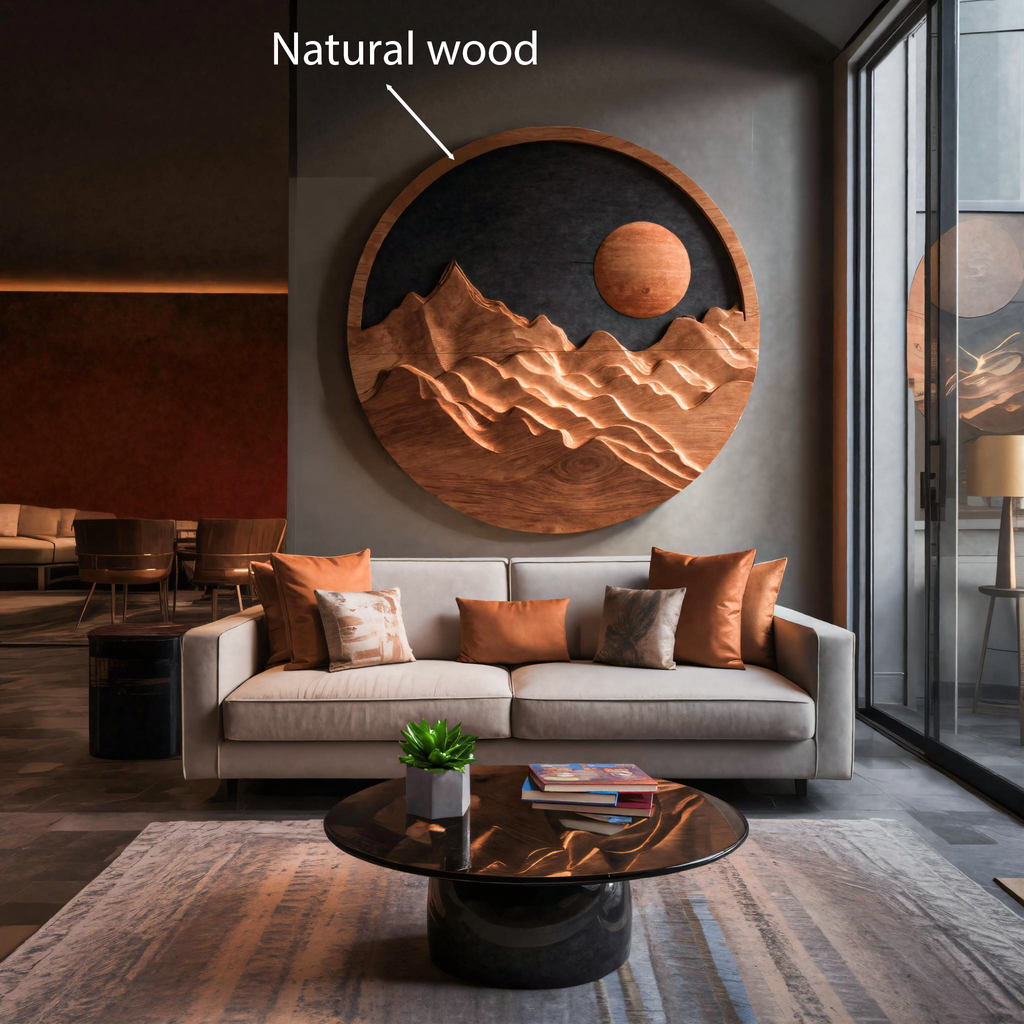 Tenture murale artistique « Soleil de montagne » pour intérieur moderne RTTHTTWA068