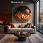 Tenture murale artistique « Soleil de montagne » pour intérieur moderne RTTHTTWA068
