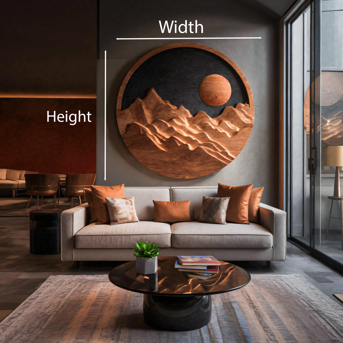 Tenture murale artistique « Soleil de montagne » pour intérieur moderne RTTHTTWA068
