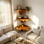 Étagère champignon en bois brut style ferme pour décoration de chambre SILDTTNCMS018