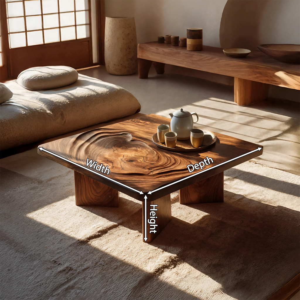 Table basse irrégulière en bois style Mid-Century pour décoration intérieure SILDTTRCF089
