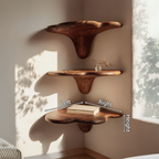 Étagère champignon en bois massif style ferme pour décoration de salon SILDTTNCMS022