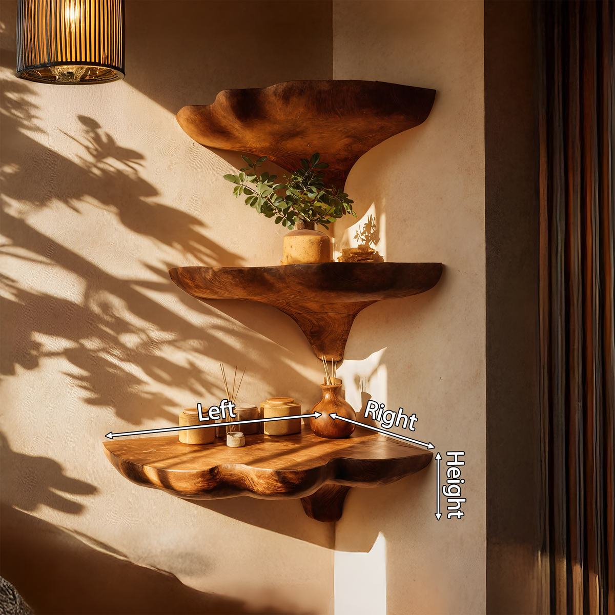 Étagère champignon en bois faite à la main pour entrée et décoration de meubles SILDTTNCMS020
