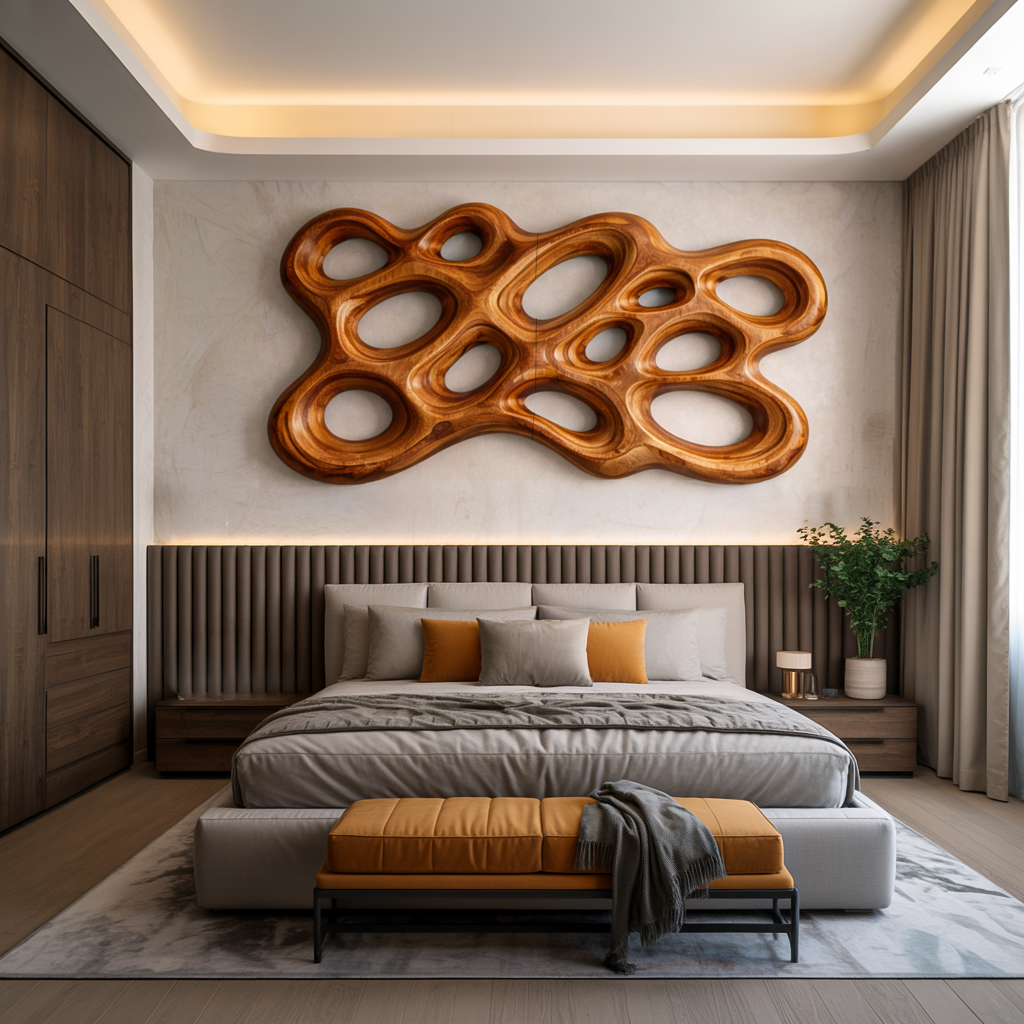 Décoration murale en bois organique pour intérieur minimaliste RTTHTTWA102
