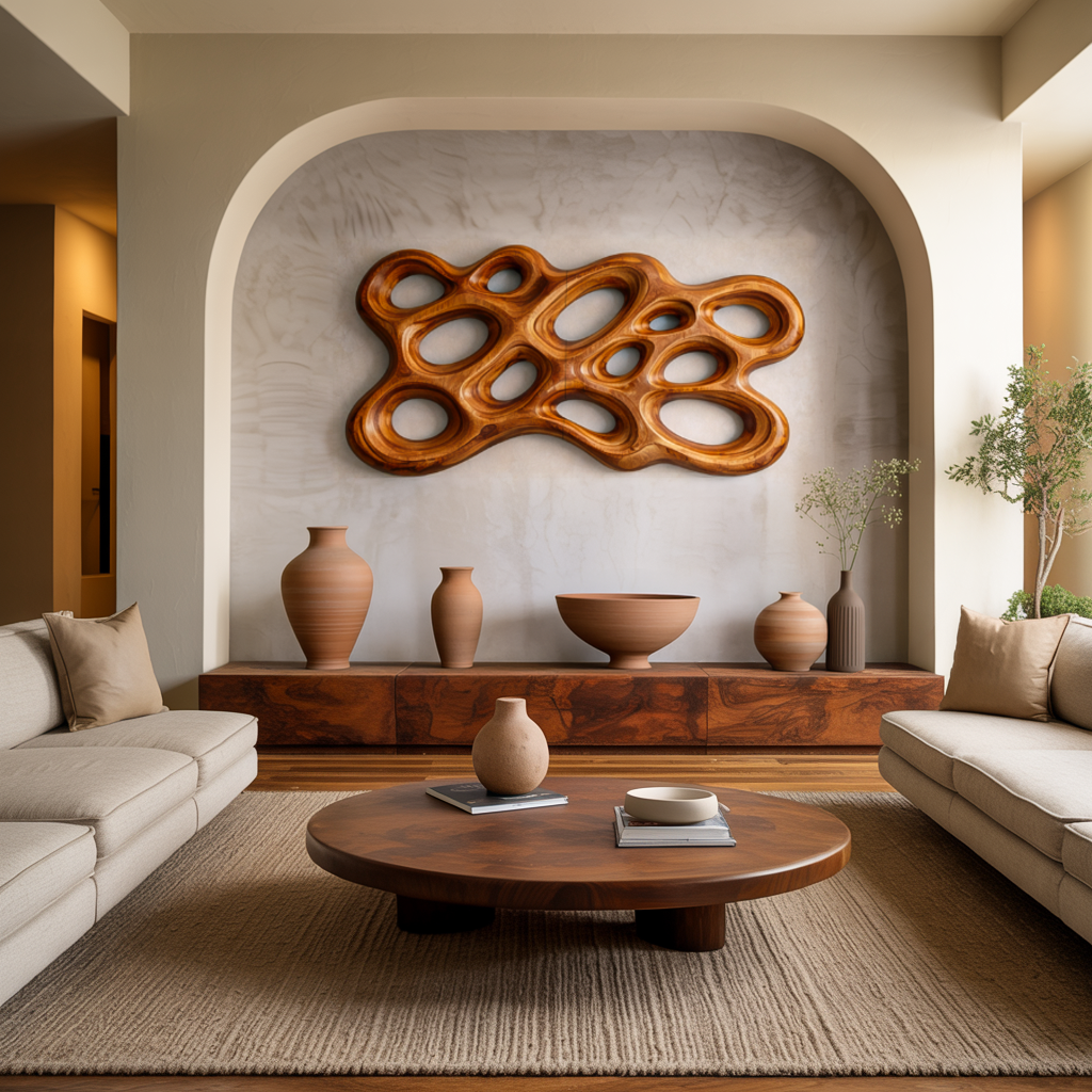 Décoration murale en bois organique pour intérieur minimaliste RTTHTTWA102