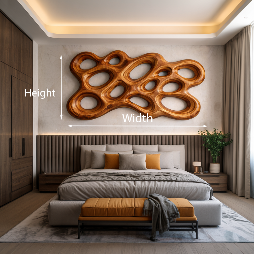 Décoration murale en bois organique pour intérieur minimaliste RTTHTTWA102