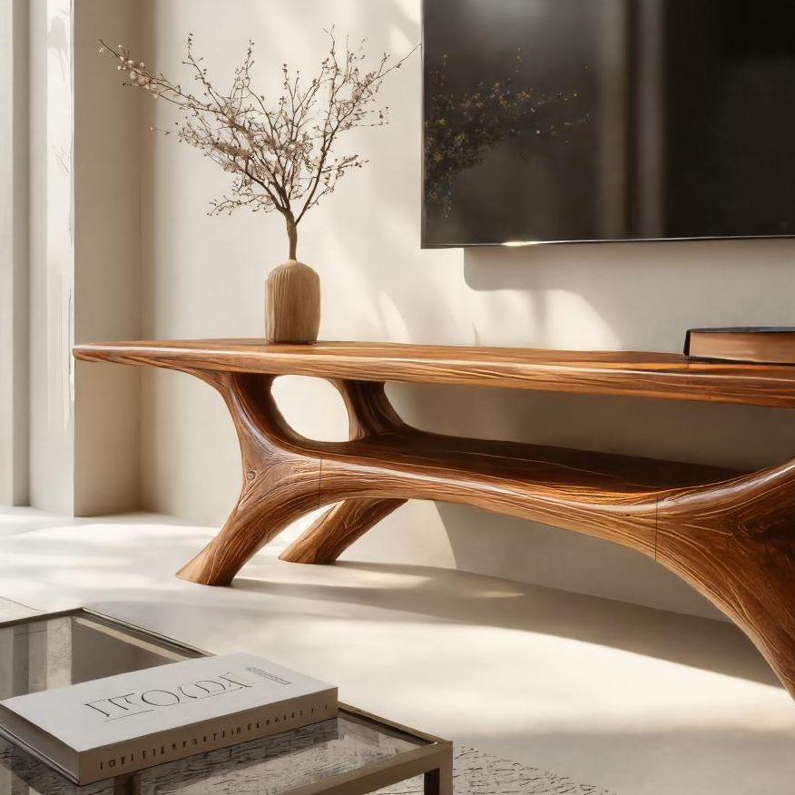Meuble TV sculptural moderne pour accent de salon RTTHTTTVC055