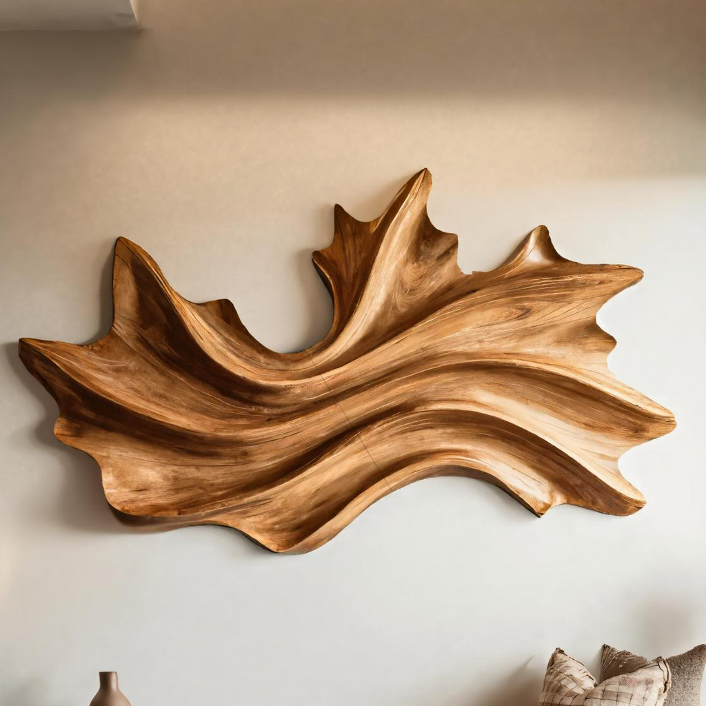 Art mural organique au design de vagues fluides pour entrée RTTHTTWA041