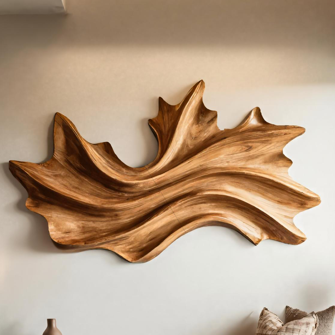 Art mural organique au design de vagues fluides pour entrée RTTHTTWA041